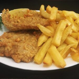 Escalope a la romana con guarnición