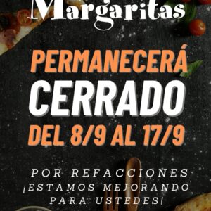IMPORTANTE!!! Cerrado del 8/09 al 17/09